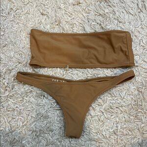 White Fox Boutique Tan Bikini Set